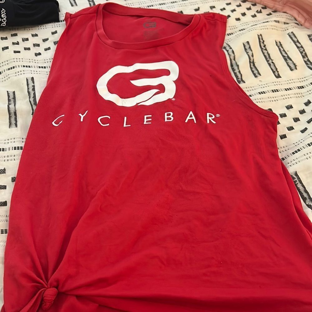 Red CycleBar muscle tank womens medium top workout gym athletic shirt med shirt